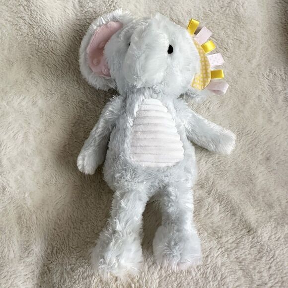 Make Believe Ideas Gray Elephant Lovey Rattle Crinkle 12” Plush Stuffed Sensory - Picture 3 of 5
